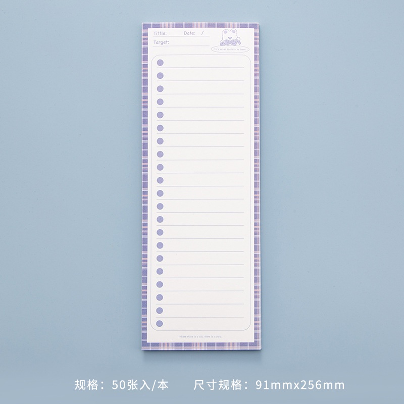 Bộ 50 Tấm / ins Giấy Notepad Ghi Chú Hình Đồng Hồ / Gấu / Thỏ Nửa Lưới Có Thể Xé Nhỏ