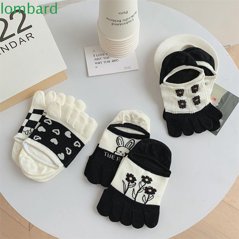 Tất Cotton Xỏ Năm Ngón Mềm Mại In Họa Tiết Dễ Thương