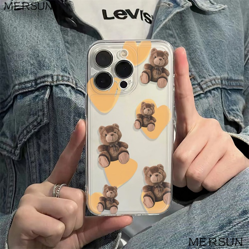 ✅Ốp Điện Thoại Mềm Chống Sốc Đính Búp Bê Gấu Cho Iphone126In1378 max11 plus 14pro