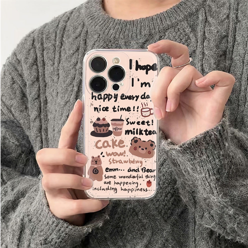 ✅Ốp Điện Thoại Dẻo Họa Tiết Chú Gấu Dễ Thương Chống Sốc Cho Iphone 14pro 11iPhone12 Plus6In 1378 max H8XD