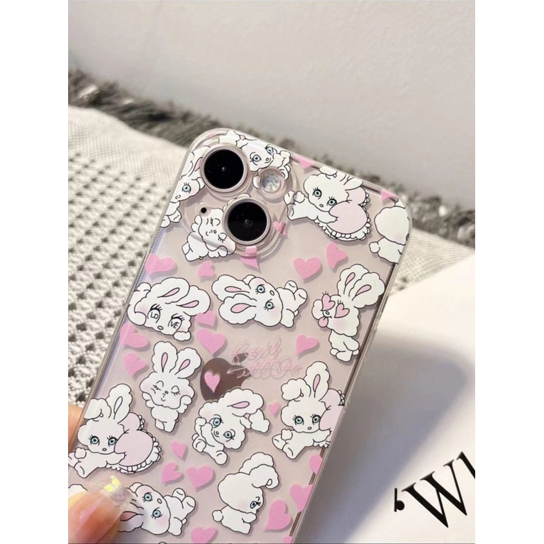 ✅Ốp Điện Thoại Mềm Họa Tiết Thỏ Trắng Nhỏ Bảo Vệ Toàn Diện Cho Iphone 14pro 11max12 xsiPhone13 KGVC