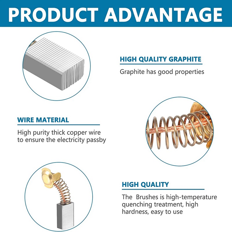 Set 24 Chổi Than Điện 12 Kích Cỡ Khác Nhau Thay Thế Cho Máy Hút Bụi