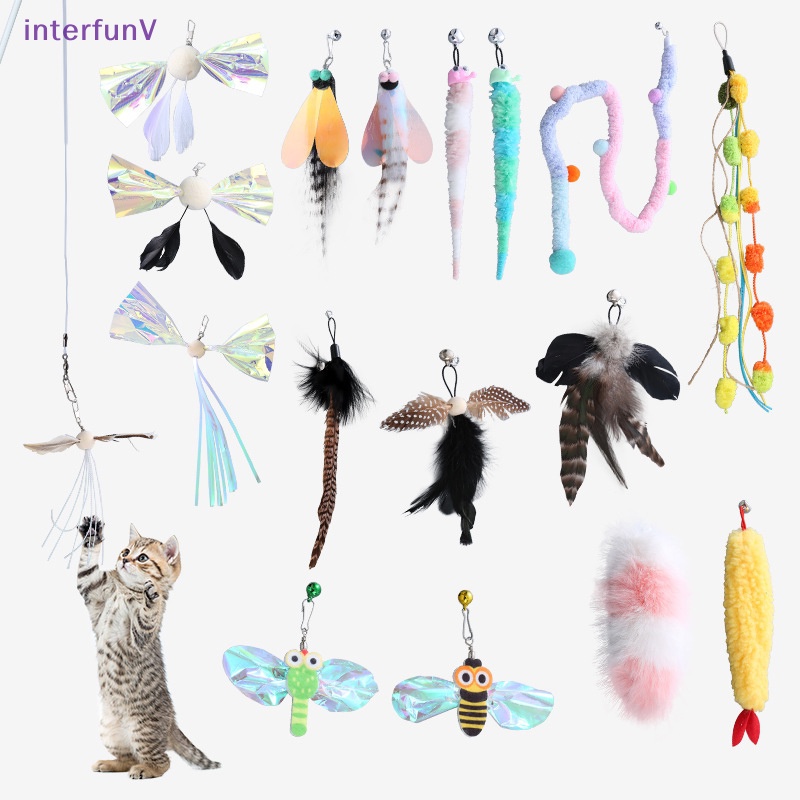 [InterfunV] Đồ Chơi Tương Tác Với Mèo Hình Lông Vũ Có Chuông Thay Thế Đầu Chim