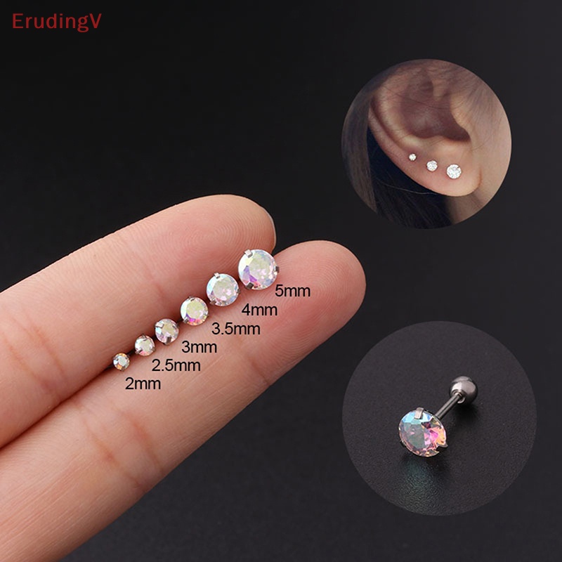 1 Khuyên Tai Dạng Xoắn Ốc Đính Đá Zircon Nhiều Màu Cho Nữ