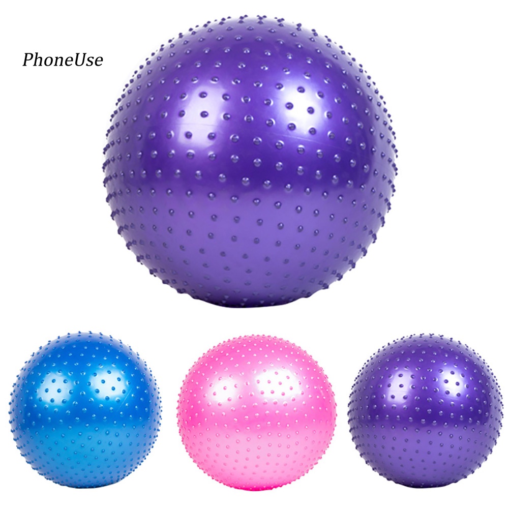 Bóng Gai Mát Xa Tập Yoga Bằng PU Dày 65cm Chống Nổ Kèm Đồ Bơm Hơi