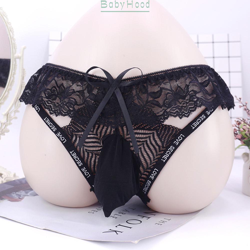 Men\'s Brief Lingerie Low Rise Male Mens Panties Sexy Sheer Lace Solid#BBHOOD