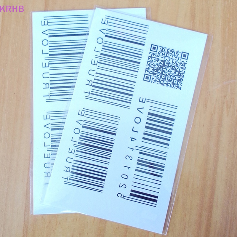 1 Tấm Hình Xăm Dán Họa Tiết Mã Vạch 3D Độc Đáo Mới