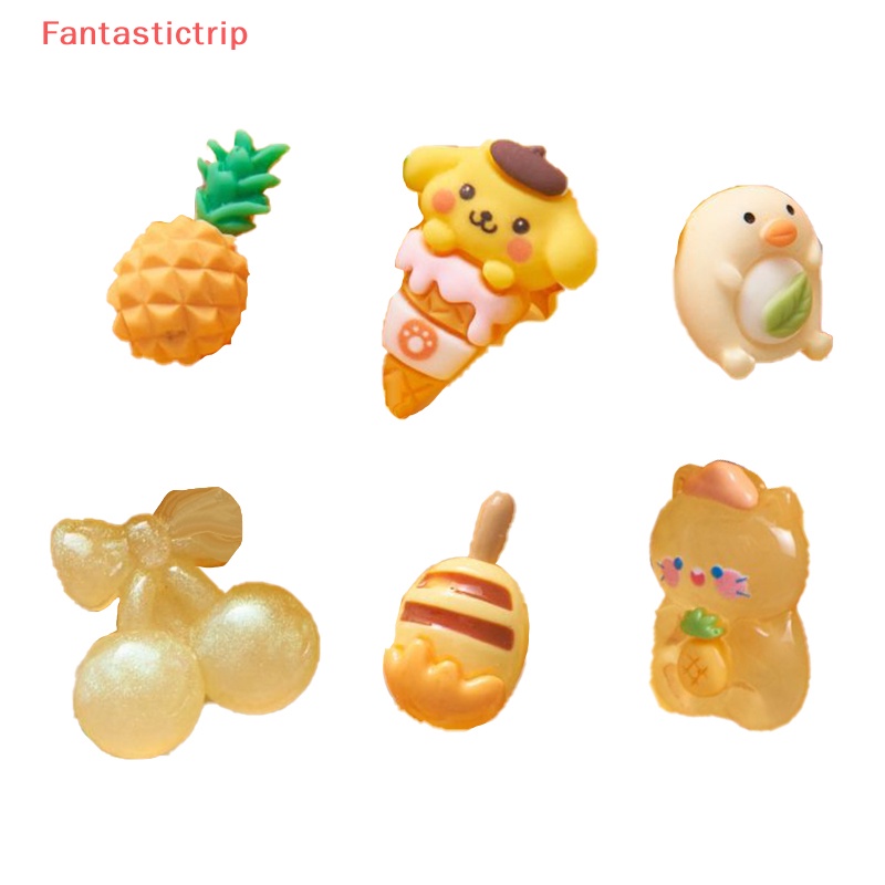 [Fantastictrip] Phụ Kiện Trang Trí Điện Thoại / Móc Khóa Hình Thức Ăn Bằng Nhựa Resin Thủ Công Hình Động Vật Dễ Thương Kiểu Dáng Ngẫ