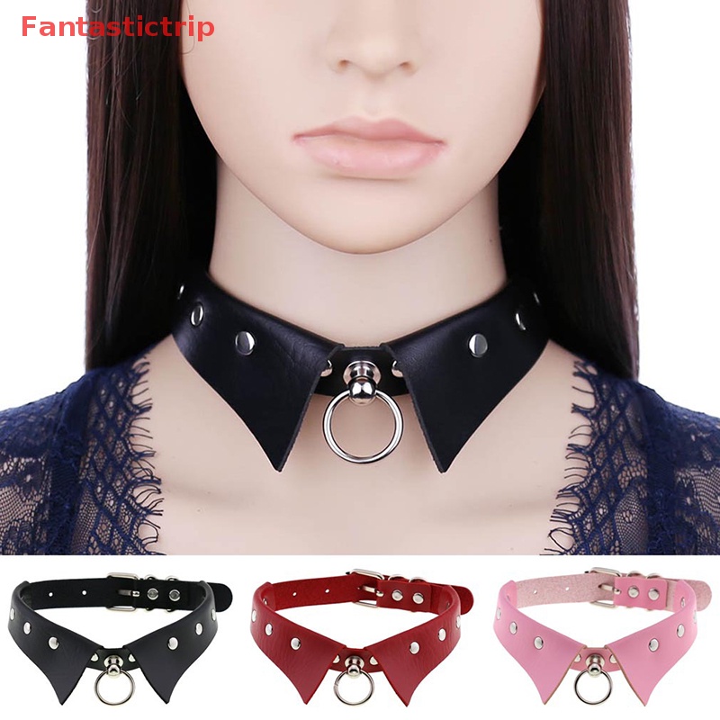 Vòng Cổ Choker Da Đính Đinh Tán Phong Cách Gothic Punk Cá Tính Cho Nam Nữ Mới