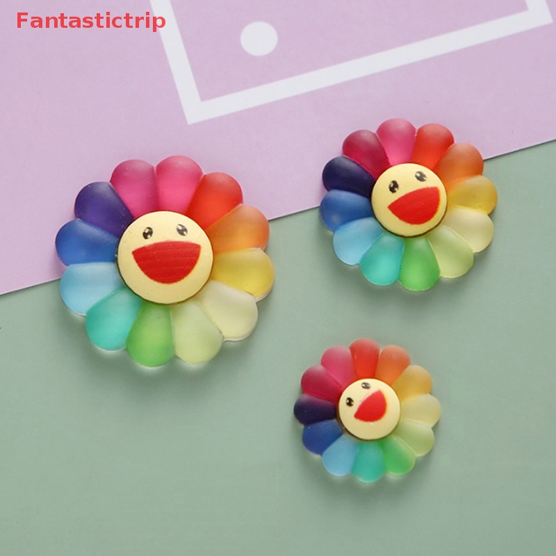 Set 10 Mô Hình Hoa Hướng Dương Cười 3 Kích Cỡ Bằng Nhựa Resin Nhiều Màu Sắc Trang Trí Sổ Tay