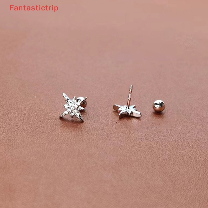 1 Đôi Bông Tai Đính Đá Zircon Hình Ngôi Sao Thời Trang Dành Cho Nữ