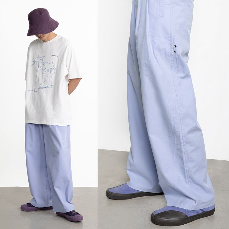 [F &amp; X] Quần Dài Cotton Ống Rộng Thoải Mái Phong Cách Iceland Purple Streamline