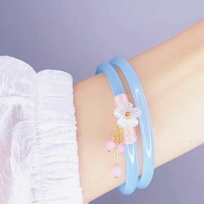 Vòng Tay May Mắn Mặt Hoa Ngọc Trai Giả Thời Trang