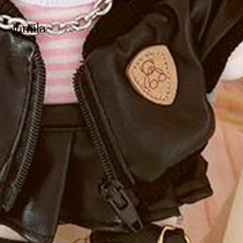 [JU] Áo Khoác Nhẹ Giải Trí Hai Mặt Có Sẵn Mũ Tròn Trang Trí Búp Bê