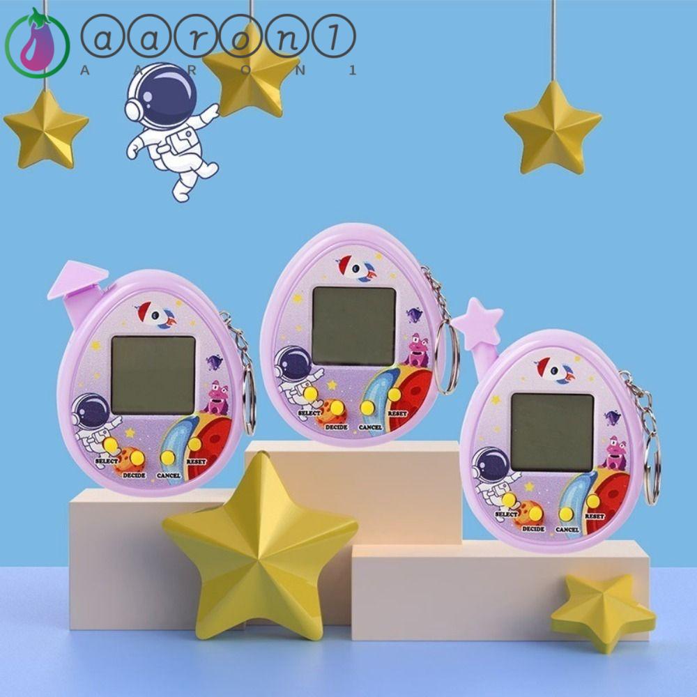 Aaron1 Máy Chơi Game Nuôi Thú Ảo Điện Tử Cầm Tay Trong Suốt Nhiều Màu Sắc Vui Nhộn Có Móc Khóa