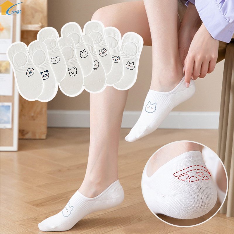 Vớ Cổ Thấp Thoáng Khí In Họa Tiết Hoạt Hình Động Vật Dễ Thương Thời Trang Mùa Hè Cho Nữ