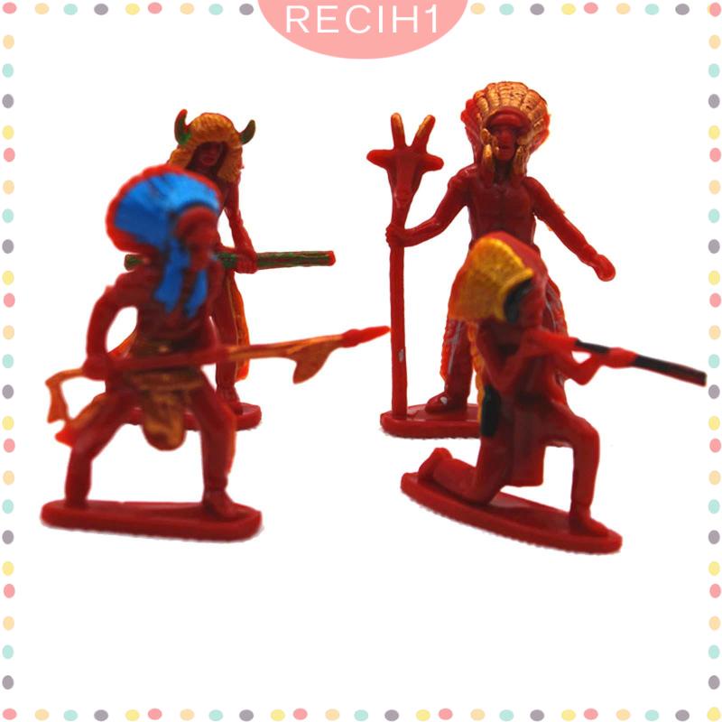 Bộ 4 Mô Hình Cao Bồi Dùng Trang Trí Tiểu Cảnh