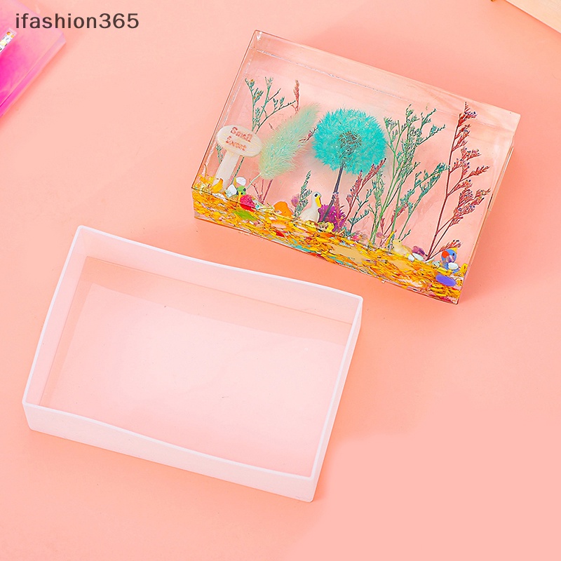 Khuôn Silicon Làm Đèn LED Hình Khối Vuông 3D Đồ Trang Trí Thủ Công DIY