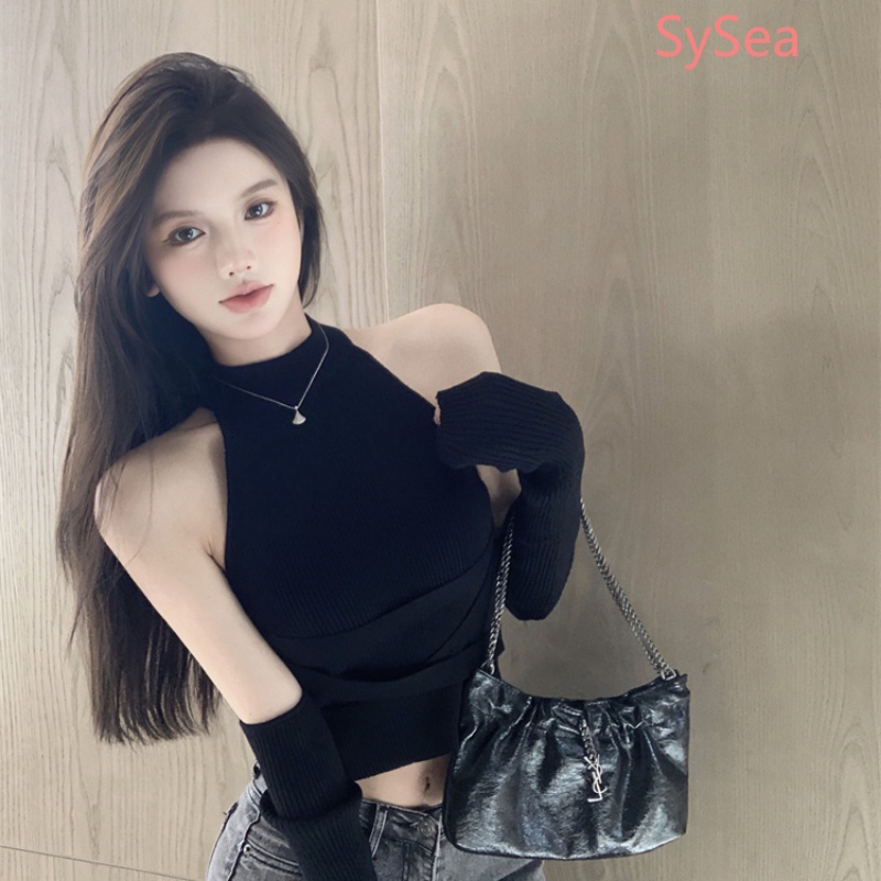 Áo Dệt Kim Hai Dây Ôm Dáng Thiết Kế Gợi Cảm Cho Nữ