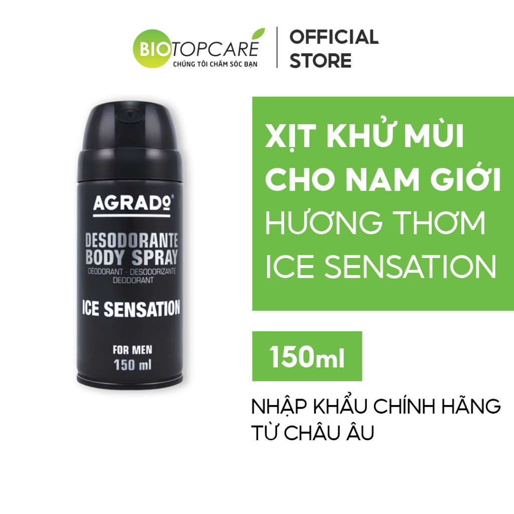 Xịt khử mùi body Agrado hương nước hoa Ice Sensation 150ml