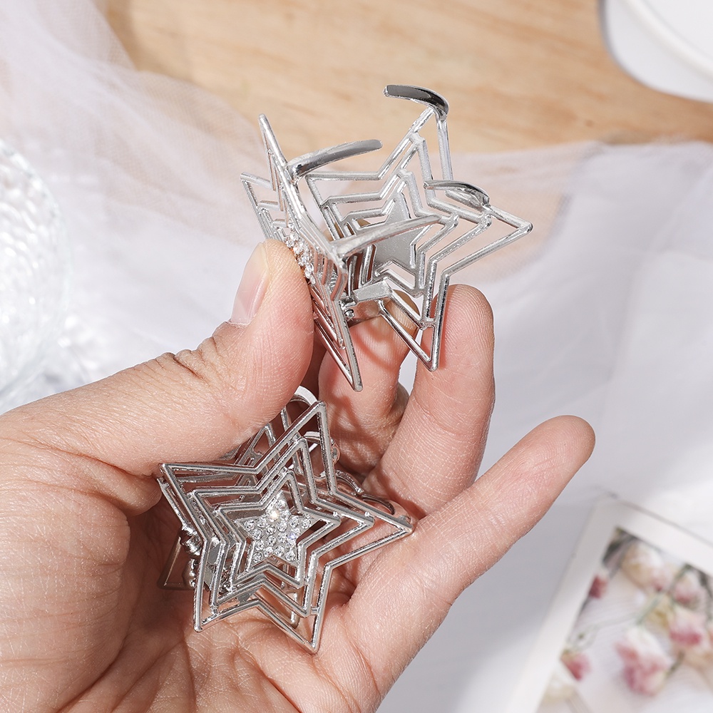 Y2k Kẹp Tóc Càng Cua / Kẹp Tóc Đuôi Ngựa Hình Ngôi Sao Rỗng Phong Cách Hip Hop Ngọt Ngào Đơn Giản Thanh Lịch Thời Trang Cho Nữ