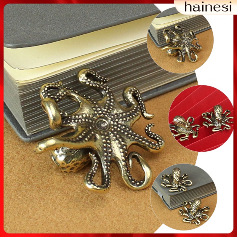 Cabinet Decor Brass Octopus Animal Statue Statues Accessories 3 Pcs