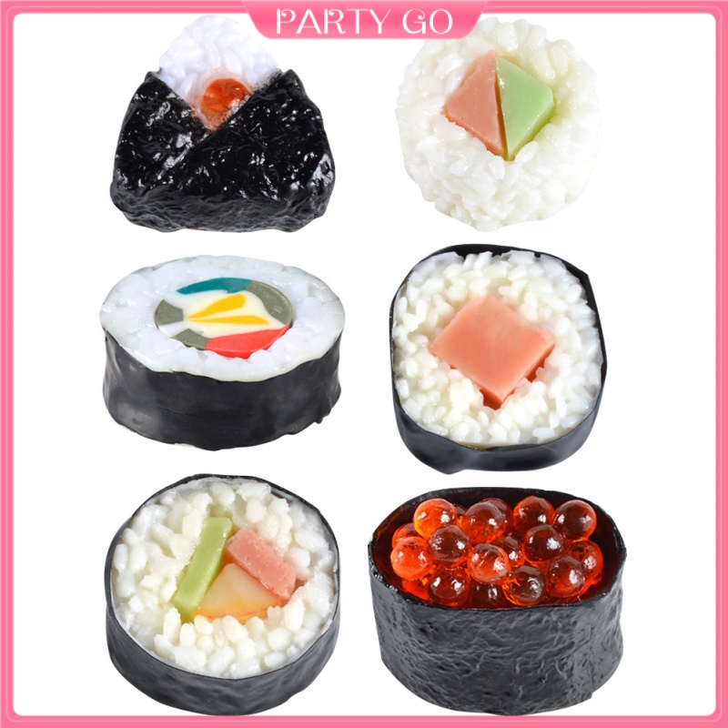 Set 6 Mô Hình Cuộn Sushi Kiểu Nhật Bản Dùng Để Trang Trí