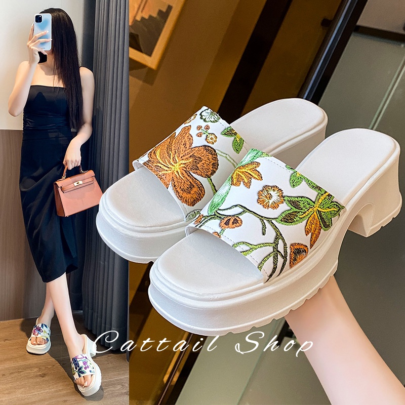 Cattail  dép dép nữ dép bánh mì nữ dép bánh mì nữ Chống Trượt 052404 Hàn Quốc Phong cách Trendy Thời trang B28G0GY 36Z230909
