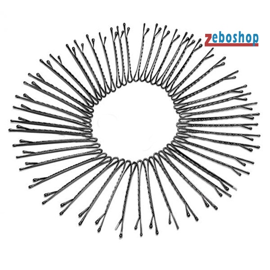 Set 60 Kẹp Tóc Kim Loại Màu Đen Gợn Sóng Tiện Lợi Dành Cho Salon Làm Tóc