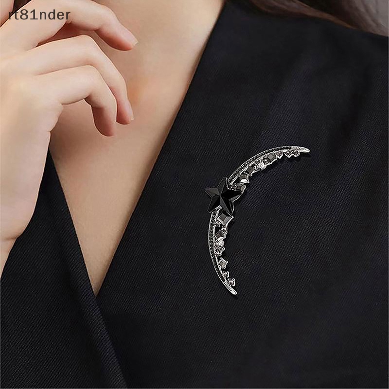 Rt Ghim Cài Áo Hình Mặt Trăng Đính Đá Thanh Lịch Cho Nữ