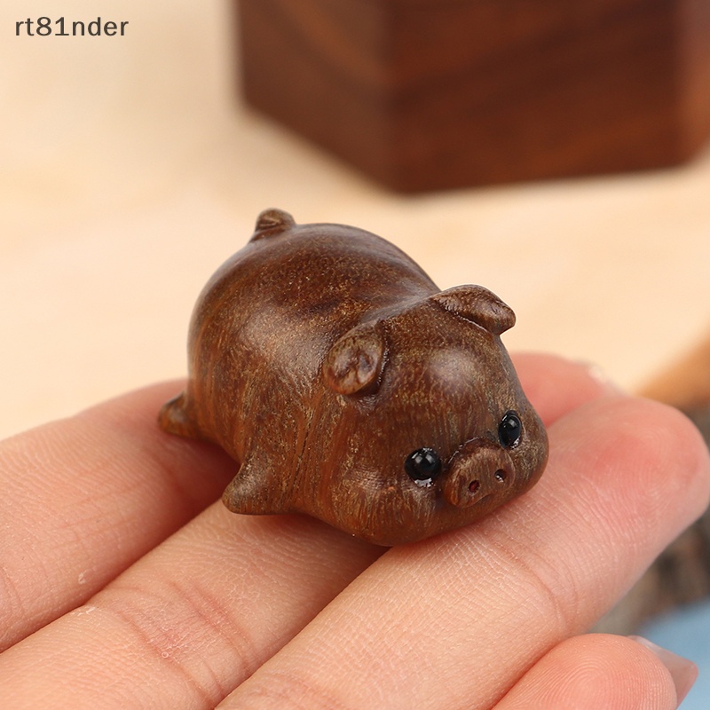 Rt Phụ Kiện Trang Trí Điện Thoại / Móc Khóa Hình Chú Heo Bằng Gỗ Làm Thủ Công DIY