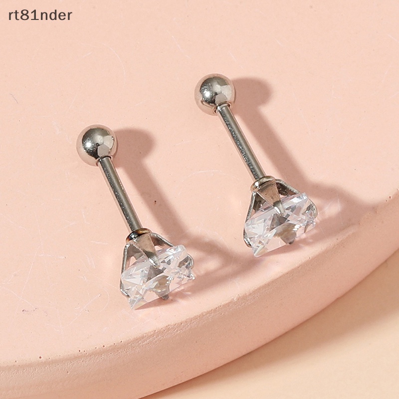 Rt 1 Đôi Khuyên Tai Đính Đá Zircon Đơn Giản Thời Trang Cho Nữ