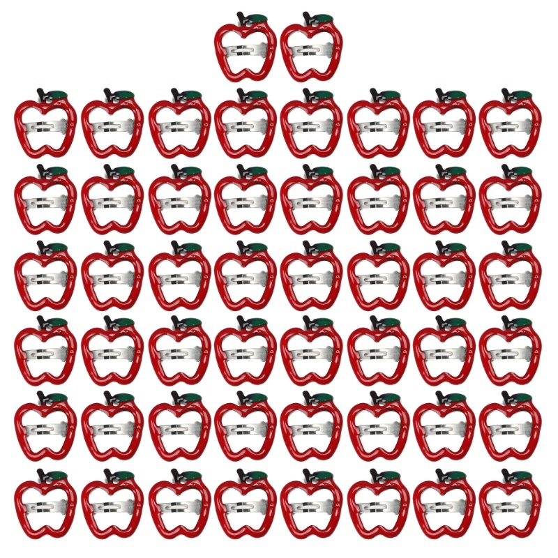 Set 50 Kẹp Tóc Hình Trái Cây Bằng Kim Loại Cho Nữ