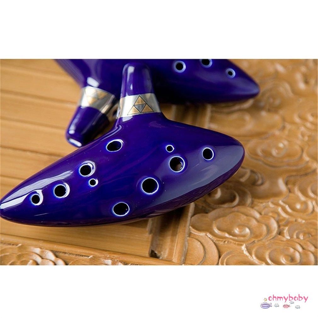 [InStock] 12 Lỗ Gốm Nhạc Cụ Ocarina Alto C Truyền Thuyết Sáo Bền Mini [Z/10]