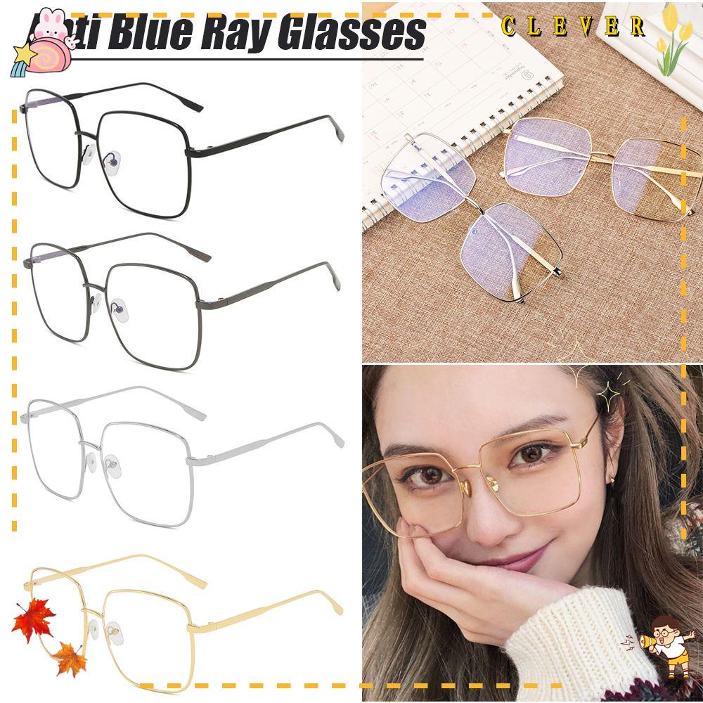 Kính Chống Bức Xạ Ánh Sáng Xanh Gọng Kim Loại Vuông Bảo Vệ Máy Tính