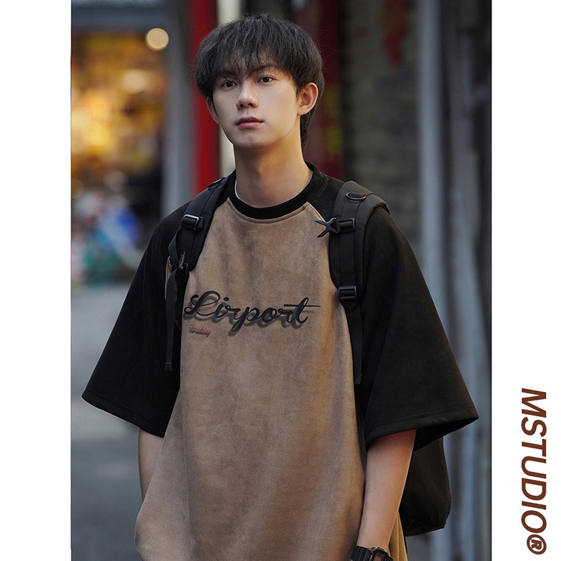 Áo Thun Cotton Tay Lửng Phong Cách Đường Phố Mỹ Thời Trang Mùa Hè 260g Dành Cho Nam