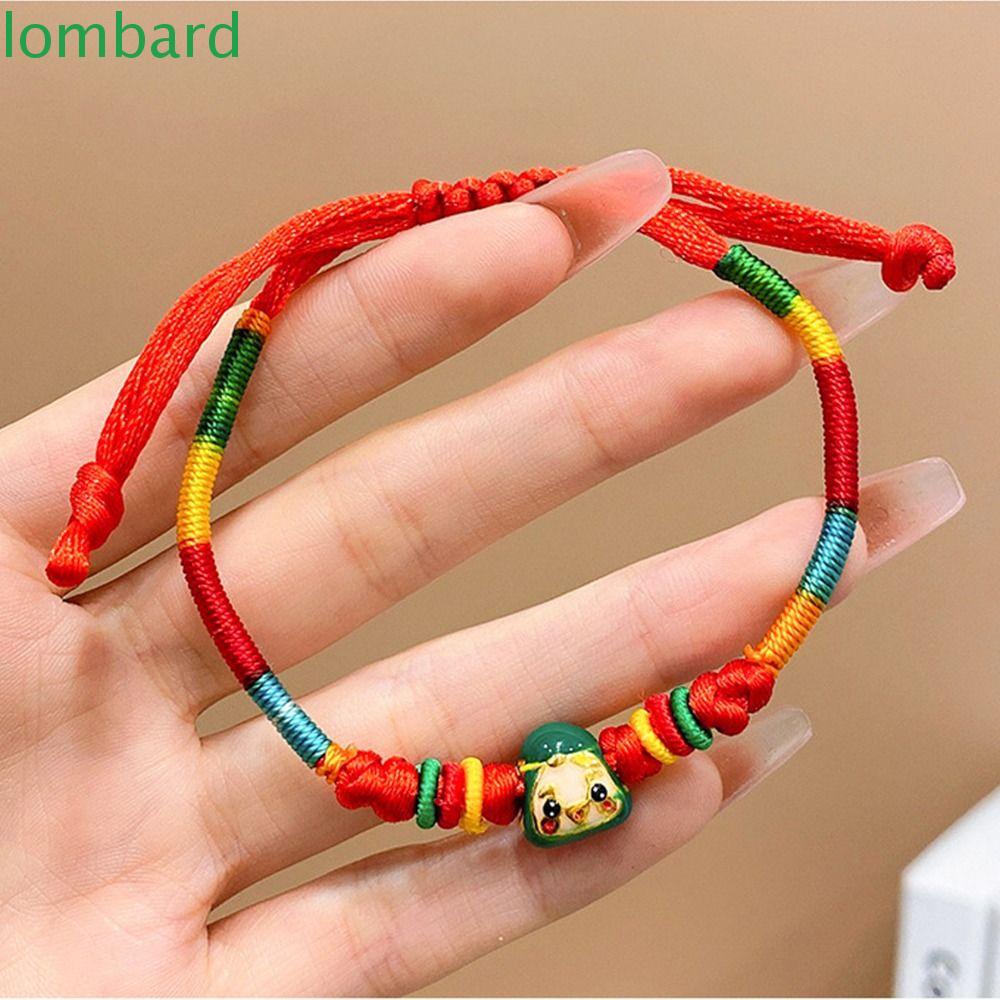 Vòng Tay Dây Thừng Nhiều Màu Sắc Họa Tiết Rồng Hổ Dễ Thương Zongzi Pendent Thủ Công Lễ Hội