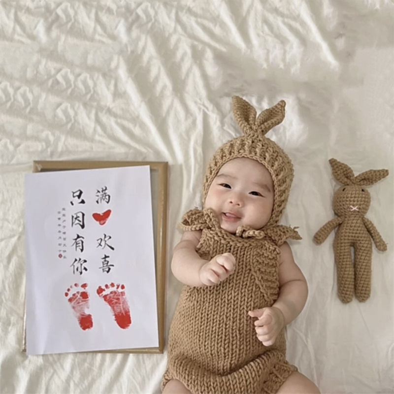 Bộ Áo Liền Quần Hóa Trang Thỏ Bunny Chụp Ảnh Cho Bé