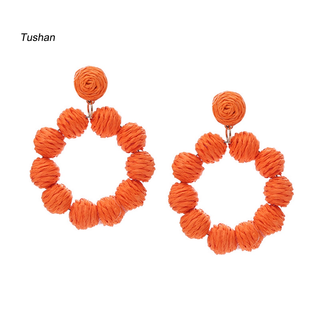 1 Đôi Bông Tai Hình Tròn Phong Cách Bohemian Dành Cho Nữ