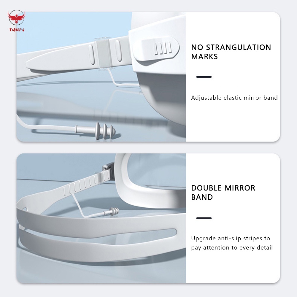 Kính Bơi Cỡ Lớn Kèm Nút Bịt Tai Chống Sương Mù Tiện Dụng Cho Người Lớn