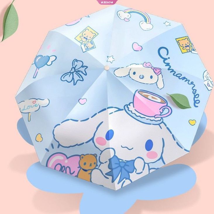SANRIO Dù Gấp Tự Động Chống Mưa Nắng Tia UV Họa Tiết Hoạt Hình Cinnamoroll Đáng Yêu