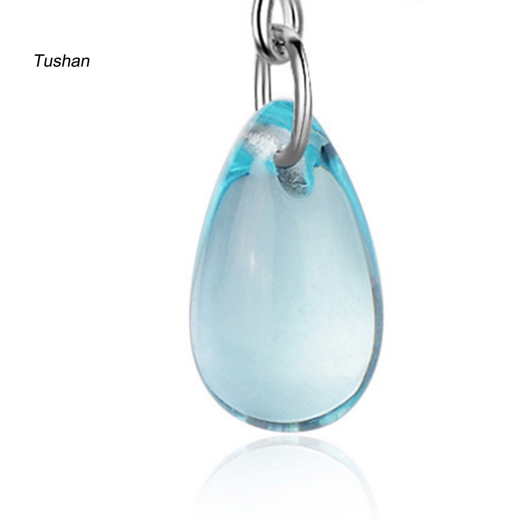 1 Đôi Bông Tai Móc Hình Giọt Nước Đính Pha Lê Xanh Dương Thanh Lịch