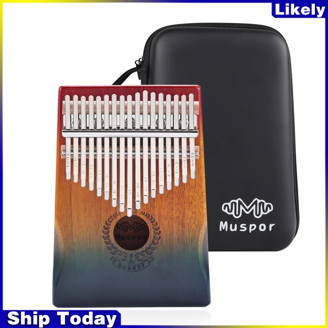 Đàn Kalimba 17 Phím Mini Bằng Gỗ Gụ (Màu Sắc Gradient)
