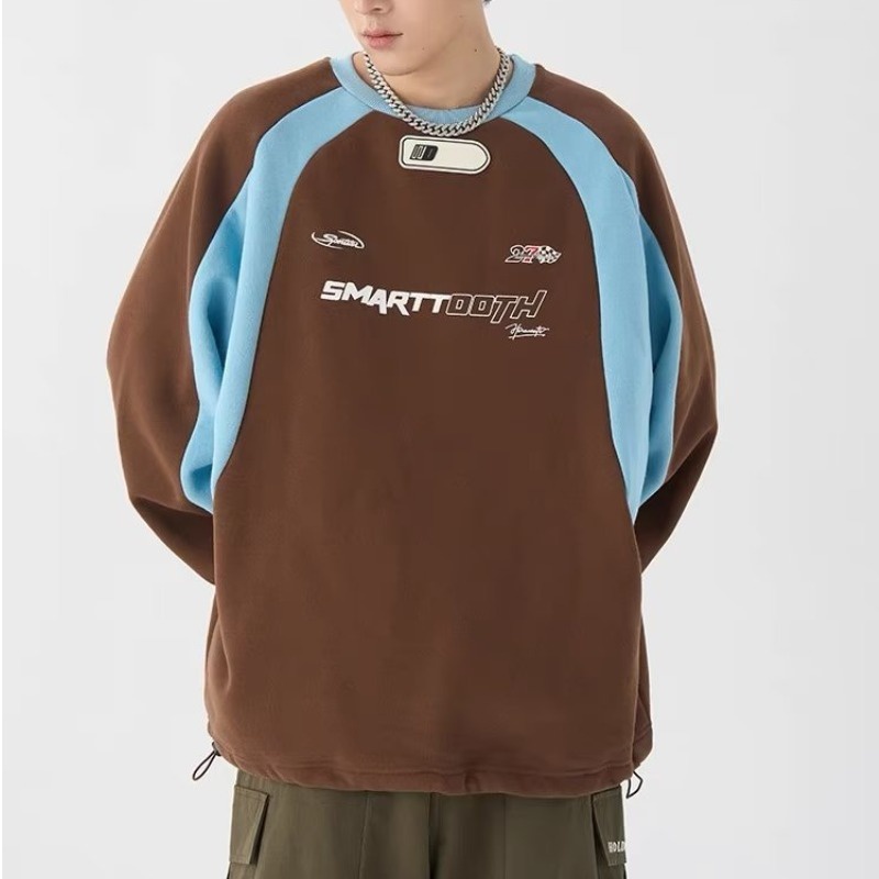 Yazhiniao Áo sweater Tay Dài Cổ Tròn In Hình Phong Cách Hàn Quốc Thời Trang Thường Ngày Cho Nam Sinh