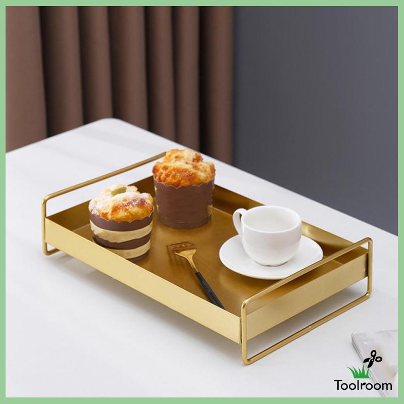 Khay Phục Vụ Màu Vàng Có Tay Cầm Trang Trí Phòng Khách