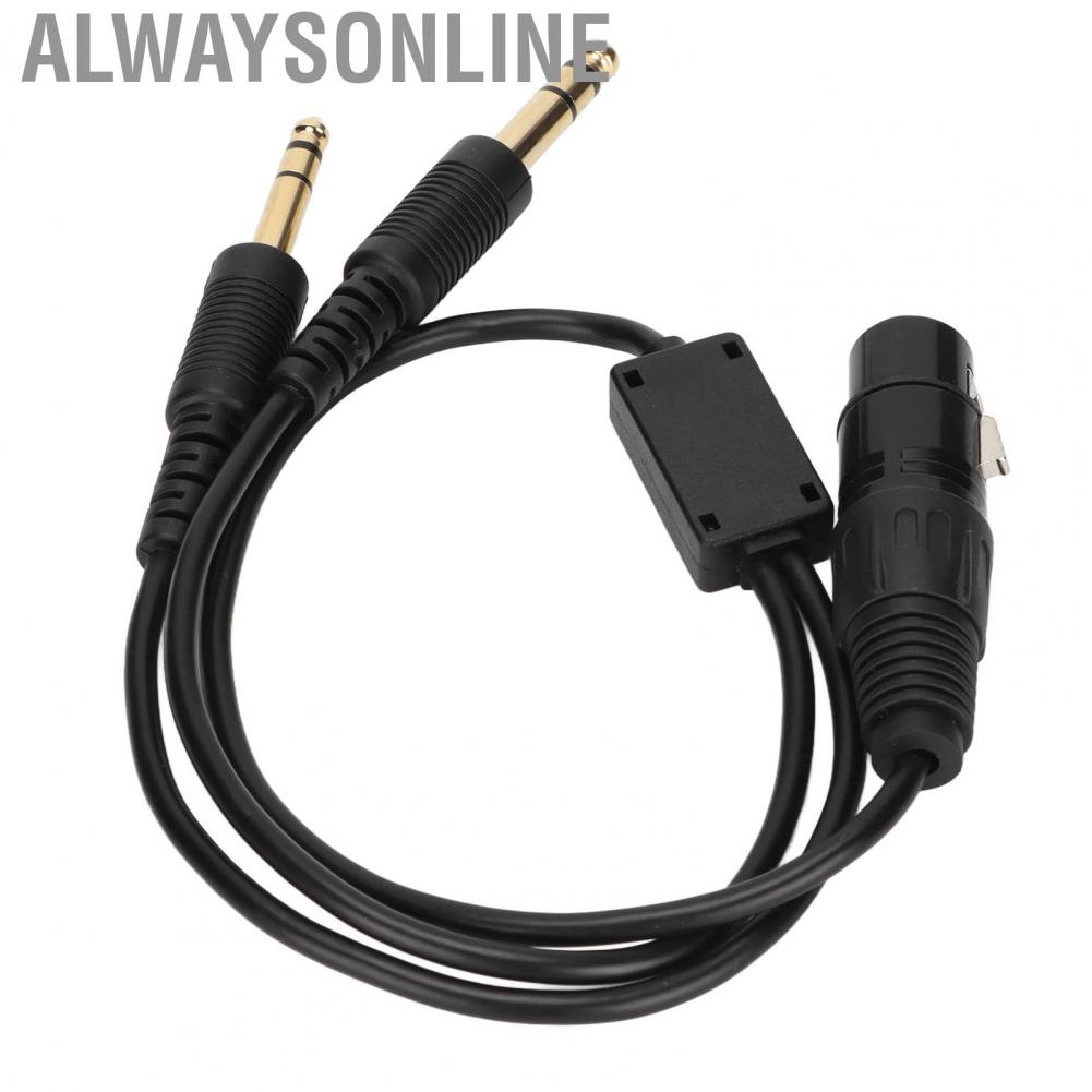 Alwaysonline XLR To 2 GA Plug Conversion Cable  Aviation Headphone Adapter Stretchable for Airbus Headset