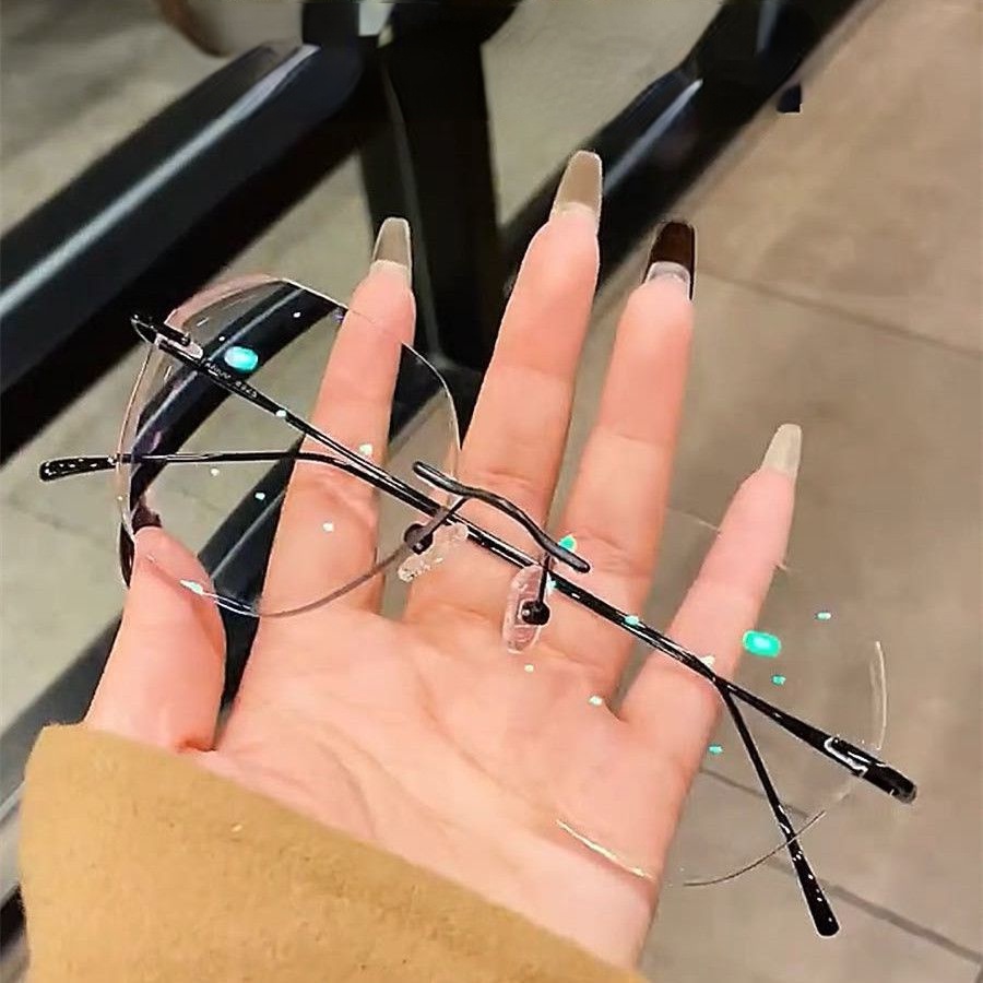 Mắt Kính Phẳng Không Vành Siêu Nhẹ Chống Ánh Sáng Xanh Dương Hàng Mới Dành Cho Học Sinh Nam Và Nữ