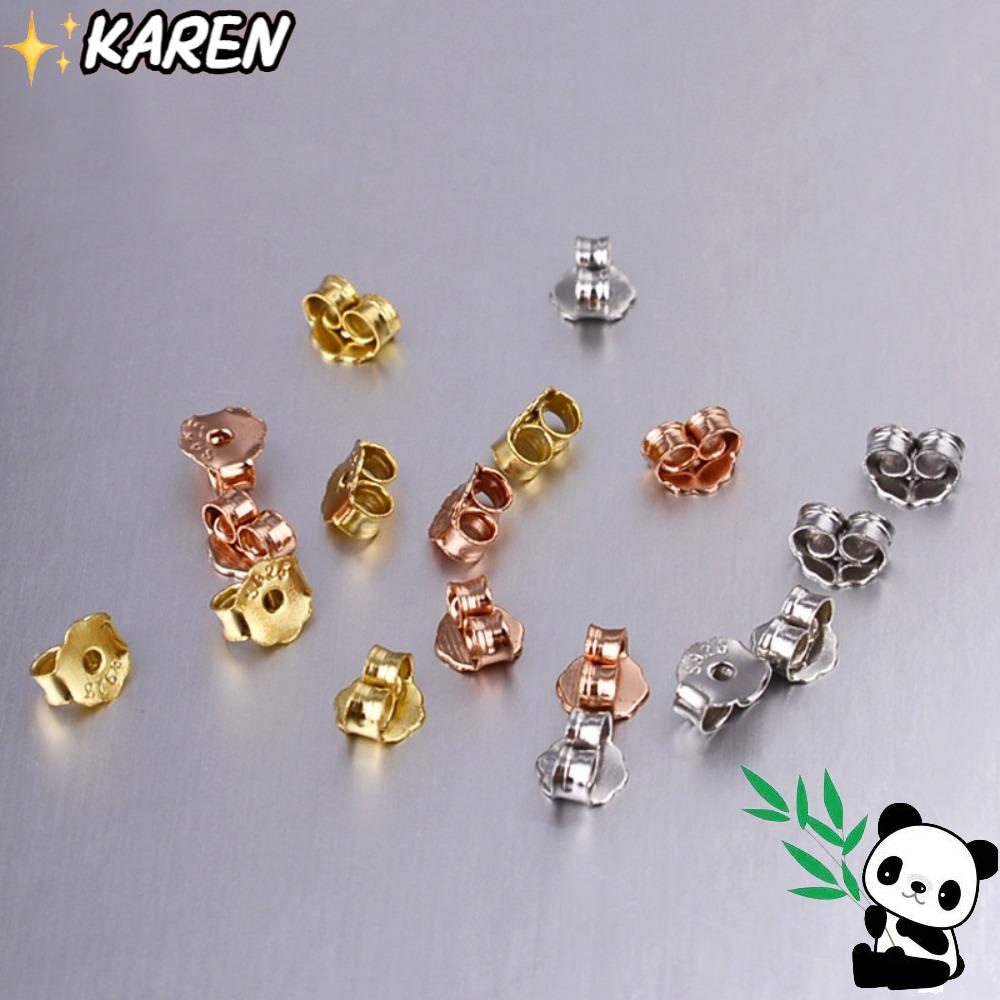 Set 100 Cặp Nút Bịt Tai Bằng Bạc Sterling K 925|Khuyên Tai Nữ Trang Tạo Hình Độc Đáo
