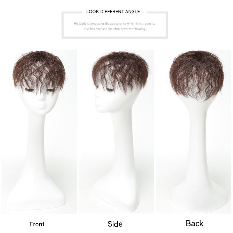 Bộ Tóc Giả Màu Trắng Thoáng Khí Che Phủ Tóc Mái Cho Phụ Nữ Trung Niên