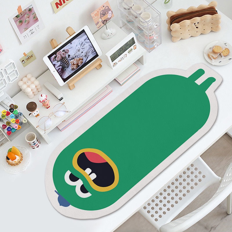 Tấm Lót Chuột Và Bàn Phím Máy Tính Bằng Da Chống Trượt Cỡ Lớn Họa Tiết Hoạt Hình Sáng Tạo